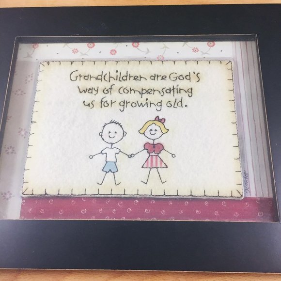 Framed Quilt Grandchildren are God's Way of Compensating Us for Growing Old - Picture 4 of 6